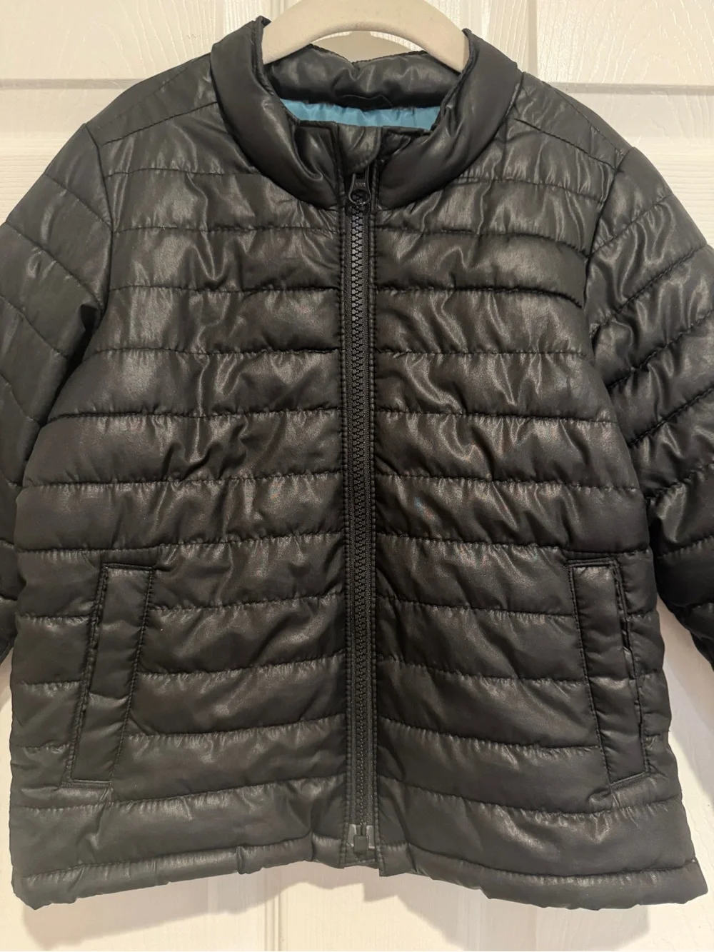 Old Navy Boys Black Quilted Puffer Jacket Coat 4T Lightweight Zip